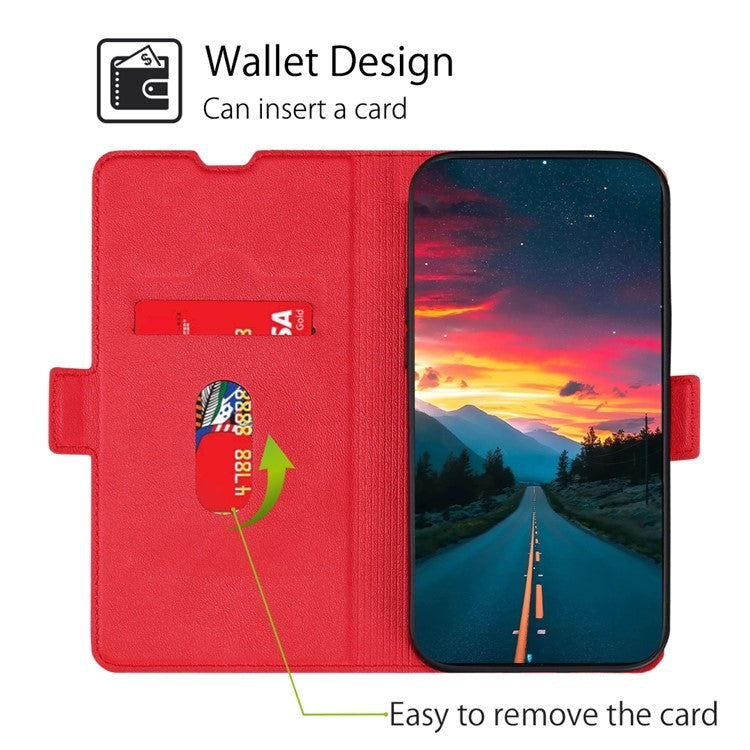 Funda de Cuero con Tapa Horizontal y Hebilla Lateral para Teléfono Itel A50C 4G (Rojo)