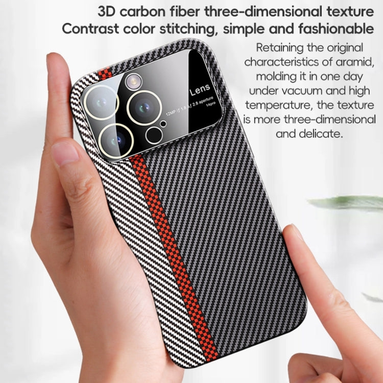 Funda para Teléfono iPhone 15 Fibra de Carbono a Prueba de Golpes con Ventana Grande (Azul Púrpura) - MOVILSTORE