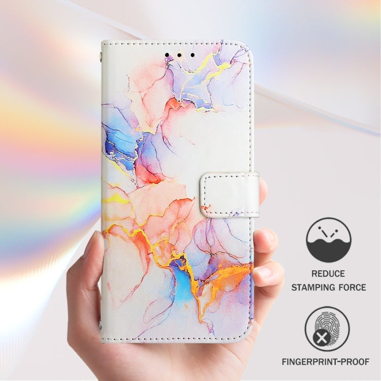 Funda de Cuero con Tapa para TCL 50 Pro Nxtpaper Pt003 con Diseño Mármol (Blanco Mármol Galaxy)