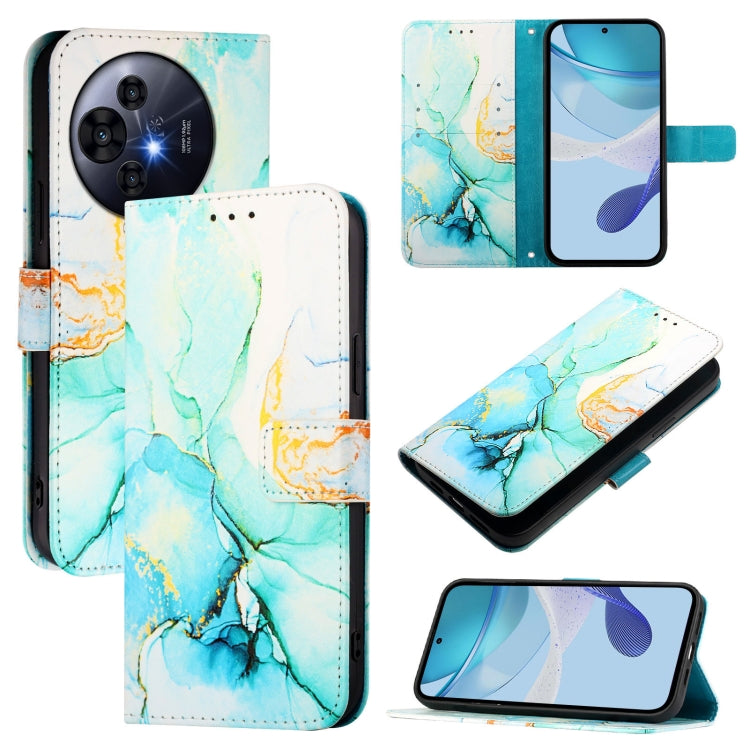 Funda de Cuero con Tapa para Teléfono TCL 50 Pro Nxtpaper Pt003 Diseño Mármol (Verde)