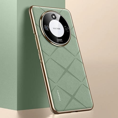 Funda de Cuero con PC para Honor X60 Protección Teléfono (Verde)