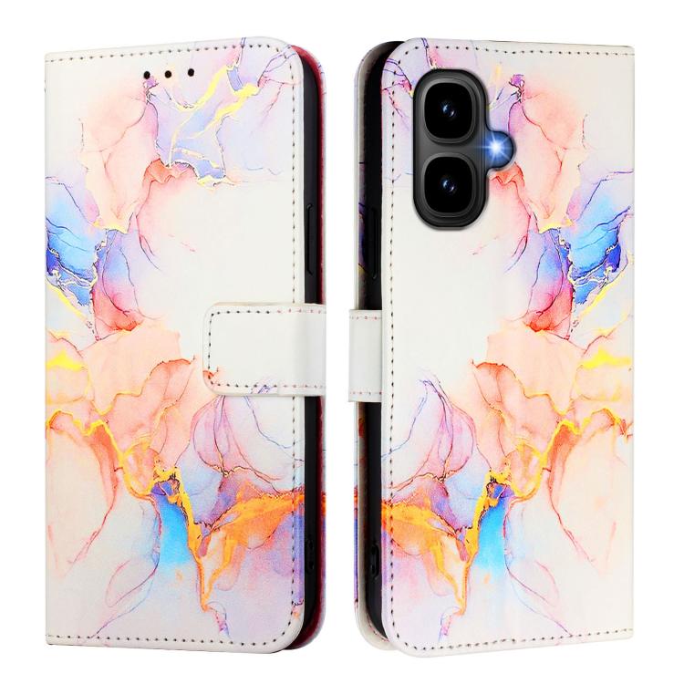 Funda de cuero con tapa y diseño de mármol para Infinix Smart 10 / Tecno Pop 10 PT003 (Galaxy Marble White)