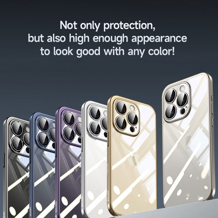 Funda para iPhone 15 Sulada Galvanoplastia Frosted PC + TPU a Prueba de Golpes (Púrpura) - MOVILSTORE