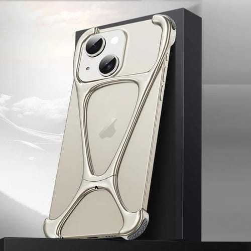 Funda de Metal sin Bordes Aleación de Zinc Hercules para iPhone 15 (Gris Titanio) - MOVILSTORE