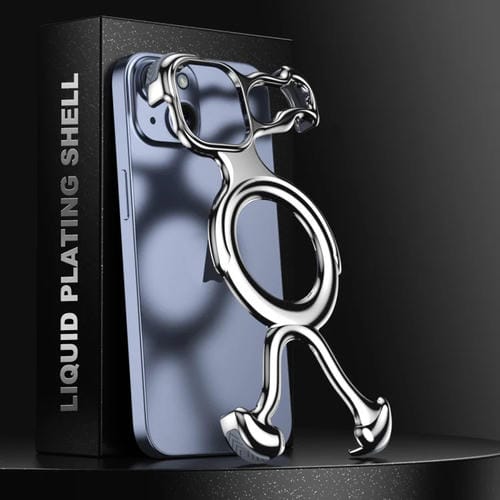 Funda para Teléfono PC Magsafe Hueca para iPhone 15 (Plata Metálica) - MOVILSTORE