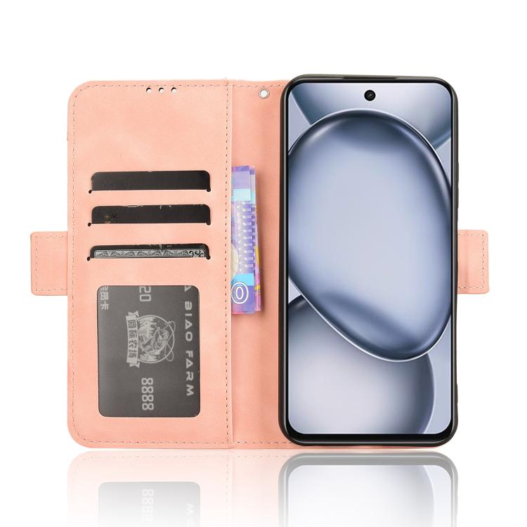 Funda de Piel Becerro para Itel A80 4G con Ranuras para Tarjetas (Rosa)