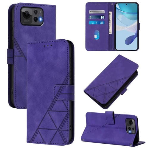 Funda de Cuero con Tapa y Relieve 3D para Asus Zenfone 12 Ultra (Morado)