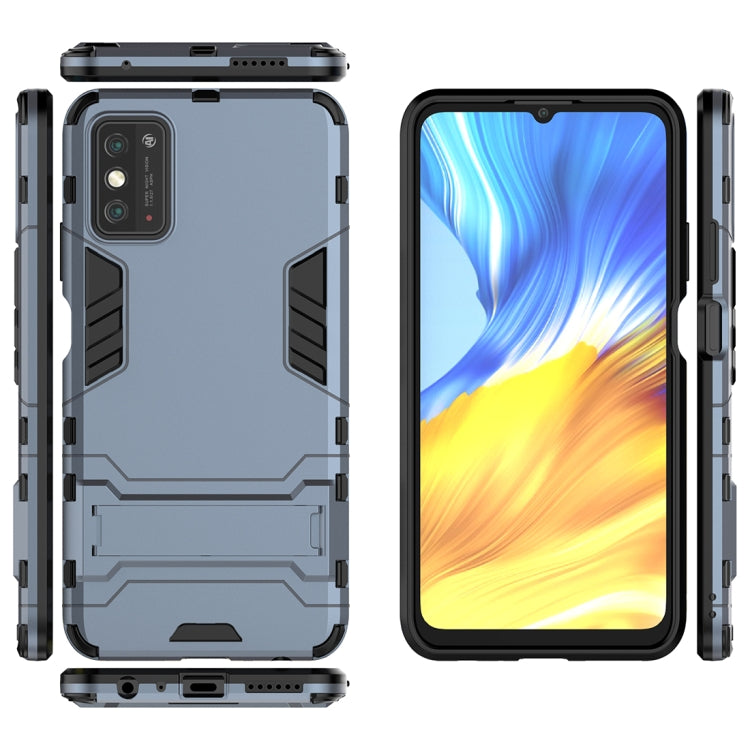 Para Huawei Honor X10 Max PC + TPU Funda protectora a prueba de golpes con soporte invisible (azul marino)