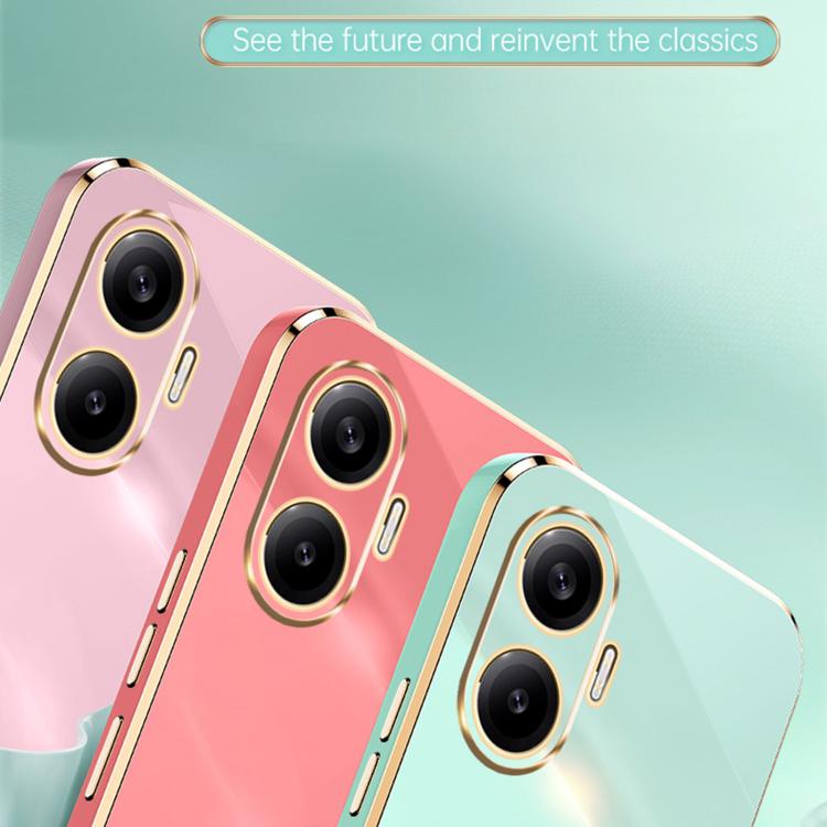 Funda de TPU con borde recto y acabado galvanizado 6D para Redmi Turbo 4 Pro (rosa)