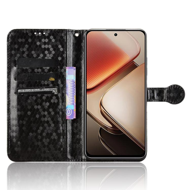 Funda de Cuero con Textura de Puntos Panal para Oukitel C58 y C58 Pro (Negra)