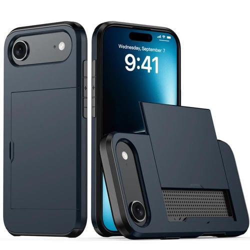 Funda protectora a prueba de golpes para iPhone 17 Air con ranura para tarjetas (azul)