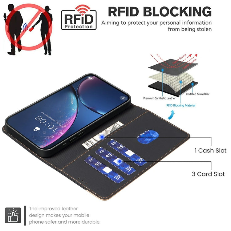 Funda de Cuero Antirrobo con Protección Rfid para Teléfono Tecno Spark 30 4G (Negro)