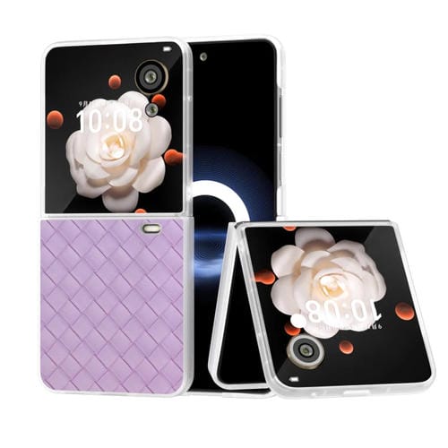 Estuche para Honor Magic V Flip con Textura Tejida y Marco Translúcido Esmerilado (Púrpura)