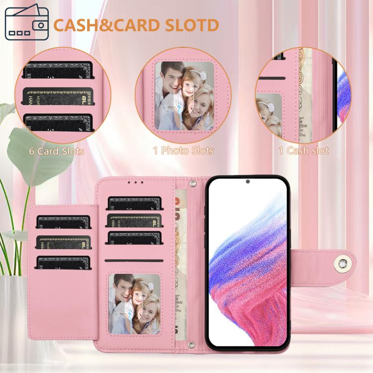Funda de Cuero con Tapa y Textura Rómbica para Huawei Nova 13 Pro con Cordón (Rosa)