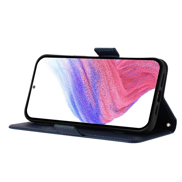 Funda de Cuero Antirrobo con Rfid En Relieve para OnePlus 13R/Ace 5 Pro 5G (Azul Oscuro)