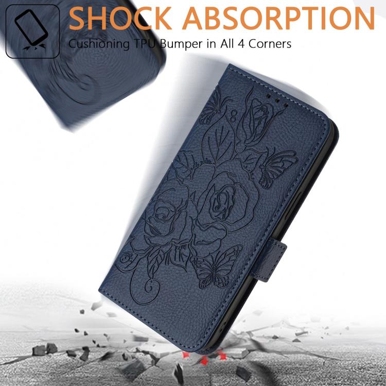 Funda de Cuero Antirrobo con Rfid En Relieve para OnePlus 13R/Ace 5 Pro 5G (Azul Oscuro)