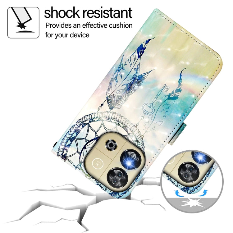 Funda de Cuero con Tapa Horizontal y Pintura 3D para Oukitel C57S (Dream Wind Chimes)