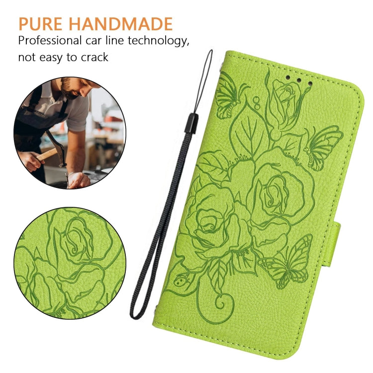 Funda de Cuero Antirrobo RFID con Relieve para Teléfono Itel A80 4G (Verde)