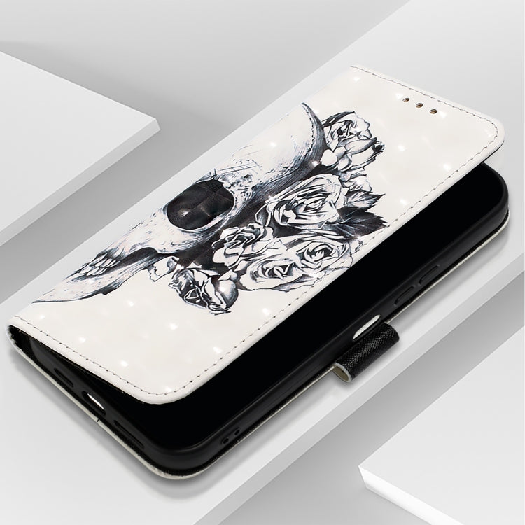 Funda de Cuero con Tapa Horizontal y Pintura 3D para Teléfono Itel A80 4G (Calavera)