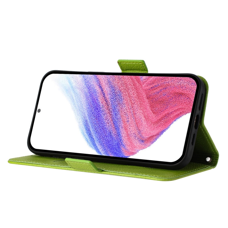 Funda Cuero Antirrobo RFID con Relieve Rosa para Tecno Spark 20 Pro 5G (Verde)