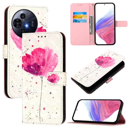 Funda de Cuero con Tapa Horizontal para Teléfono TCL 50 Pro Nxtpaper con Pintura 3D (Flor)