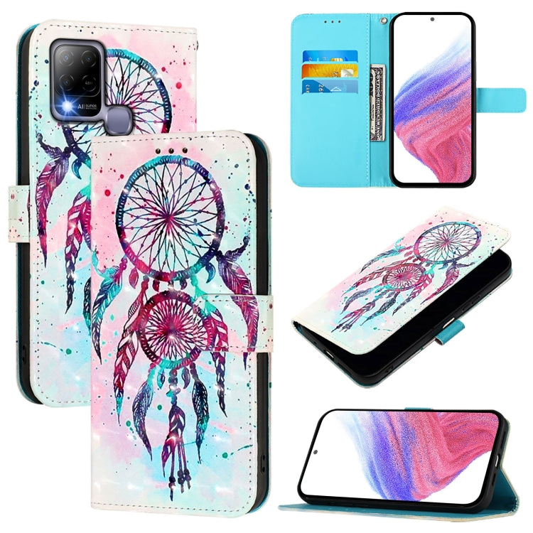 Funda de Cuero con Tapa Horizontal para Infinix Hot 10T/10S con Pintura 3D (Campanas de Viento)