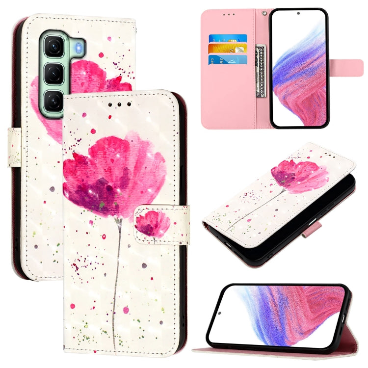 Funda de Cuero con Tapa Horizontal y Pintura 3D para Infinix Hot 50 5G (Flor)