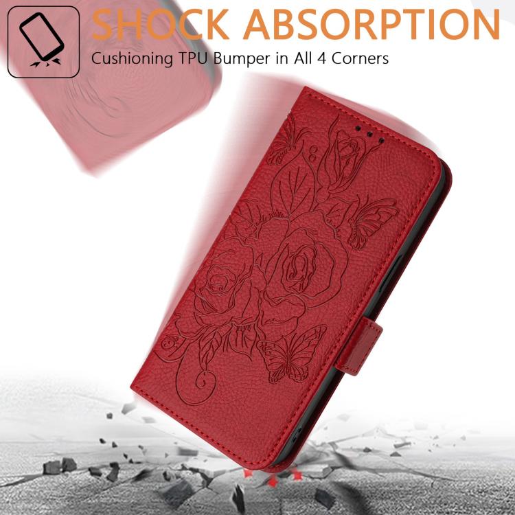 Funda de Cuero Antirrobo con RFID y Diseño En Relieve para Huawei Nova 13/Nova 12 (Roja)