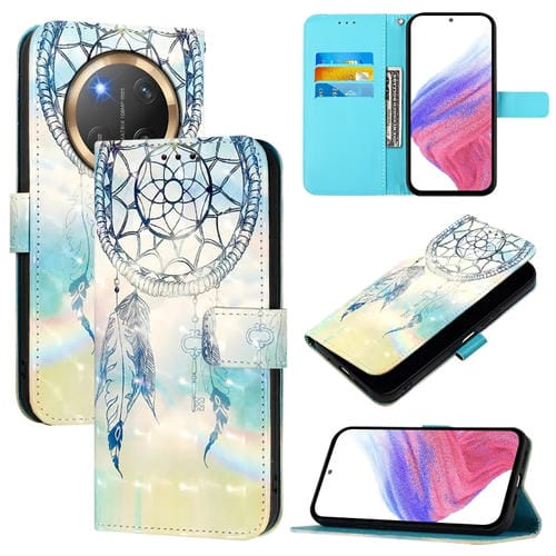 Funda de Cuero con Tapa Horizontal y Pintura 3D para Honor X9C 5G (Campanas de Viento)