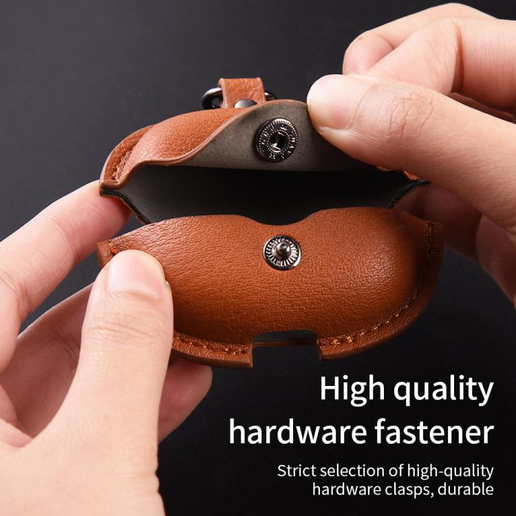 Funda Protectora de Cuero para Auriculares Redmi Buds 6 Pro Business con Gancho (Verde)