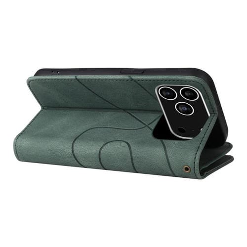 Funda de cuero con cremallera para iPhone 17 Pro, bicolor, con 9 ranuras para tarjetas (verde)