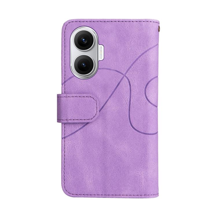 Funda de cuero con cremallera para Xiaomi Poco F7, color morado, con 9 ranuras para tarjetas
