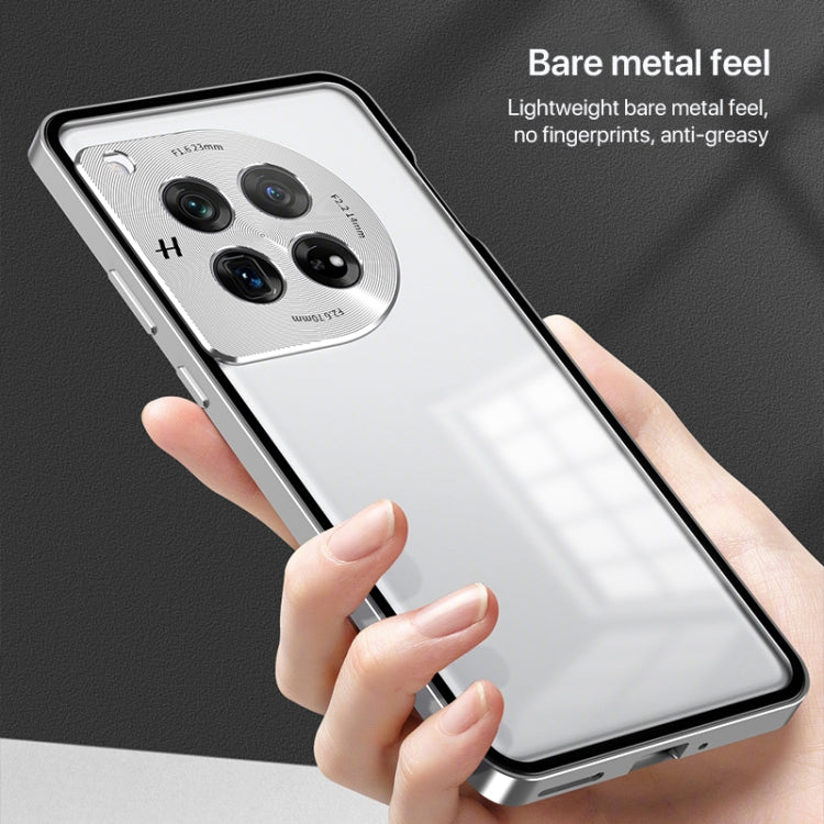 Estuche para Teléfono OnePlus 13 con Marco Metal Esmerilado y Hebilla a Presión (Verde Oscuro)