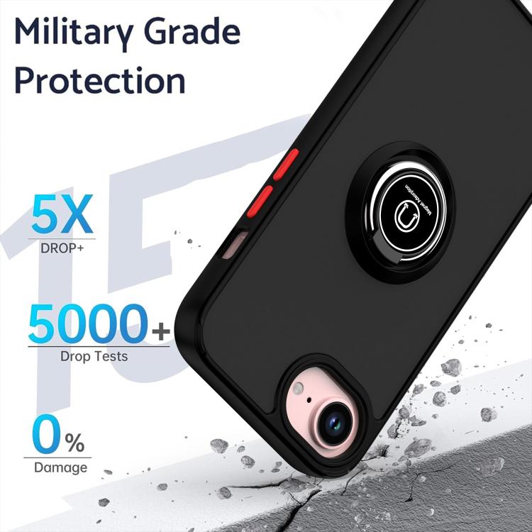 Funda de TPU + PC con anillo para iPhone 16e Q Shadow 1 Series (azul rey)