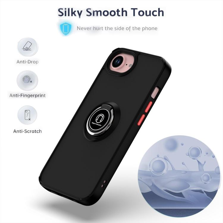 Funda de TPU + PC con anillo para iPhone 16e Q Shadow 1 Series (azul rey)