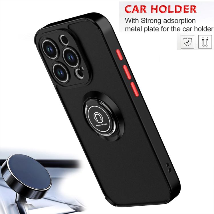 Funda de TPU + PC con anillo para iPhone 15 Pro Q Shadow 1 Series (verde oscuro)