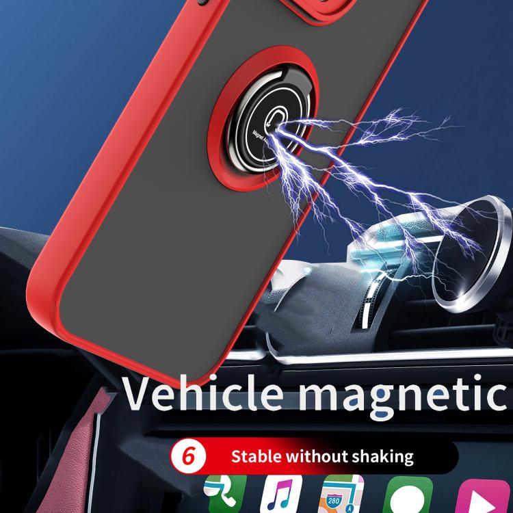 Funda de TPU + PC con anillo para iPhone 13 Pro Q Shadow 1 Series (negro y rojo)