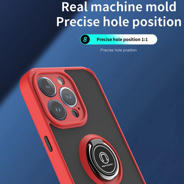 Funda de TPU + PC con anillo para iPhone 13 Pro Q Shadow 1 Series (negro y rojo)