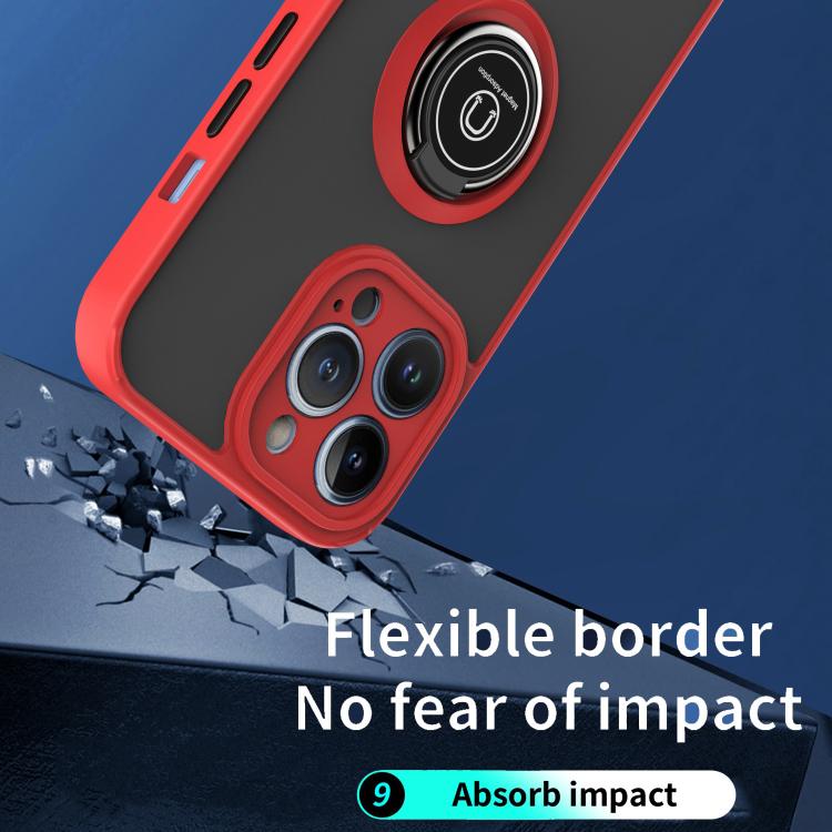Funda de TPU + PC con anillo para iPhone 13 Pro Q Shadow 1 Series (negro y rojo)