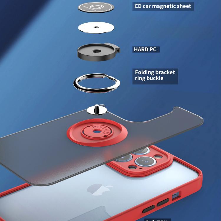 Funda de TPU + PC con anillo para iPhone 13 Pro Q Shadow 1 Series (negro y rojo)