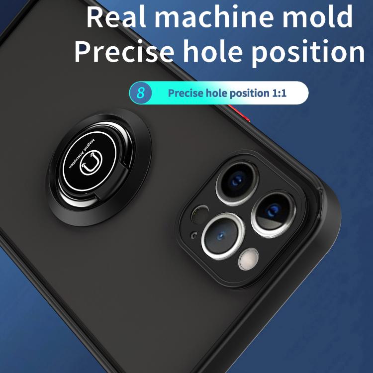 Funda de TPU + PC con anillo para iPhone 12 Pro Max Q Shadow 1 Series (azul cielo)