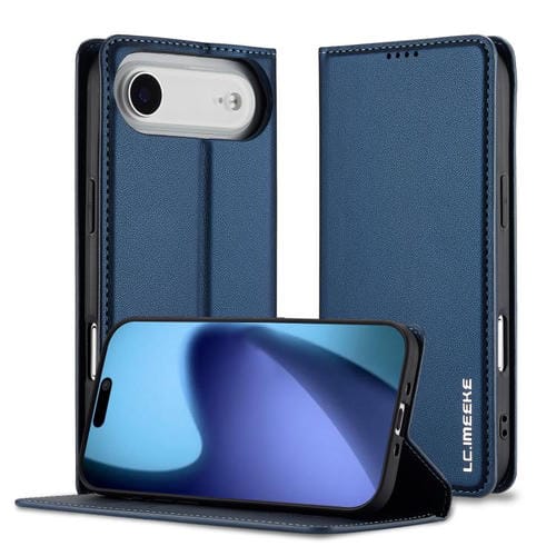 Funda de PU con textura fina esmerilada para iPhone 17 Air LC.IMEEKE L1 Series (azul)
