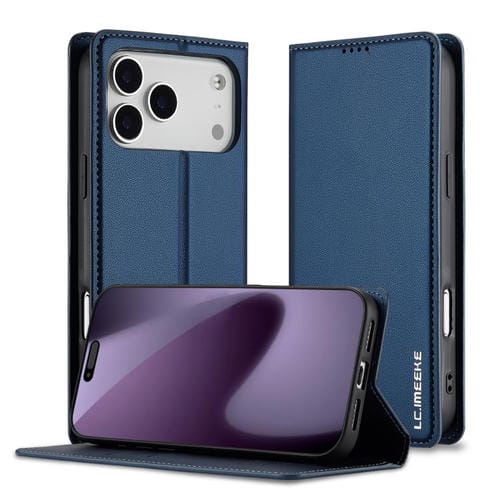 Funda de PU con textura fina esmerilada para iPhone 17 Pro LC.IMEEKE L1 Series (azul)