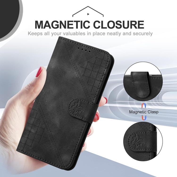 Funda de Cuero para Infinix Hot 20 4G con Diseño Mariposa en Relieve y Cordón (Negro)