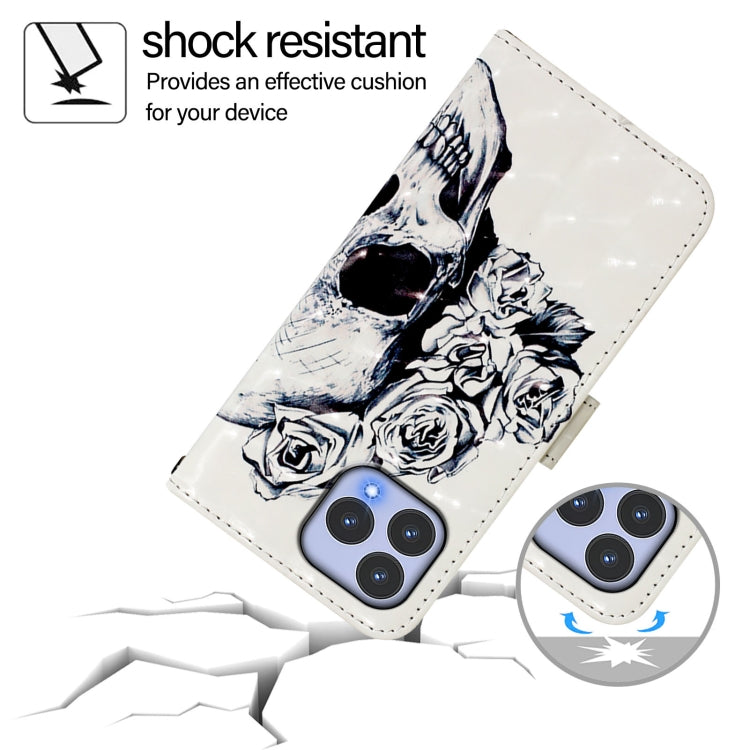 Funda de Cuero con Tapa Horizontal para Wiko T60 con Pintura 3D (Calavera)