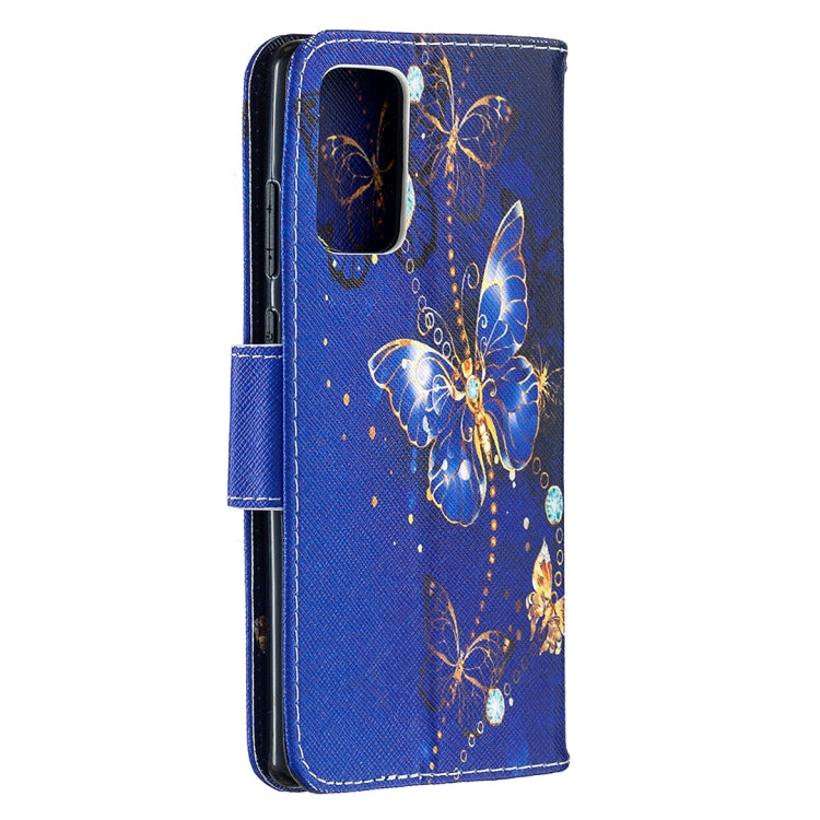 Estuche de Cuero abatible Samsung Galaxy Note20 patrón dibujo soporte ranuras tarjetas billetera (Mariposa Púrpura)