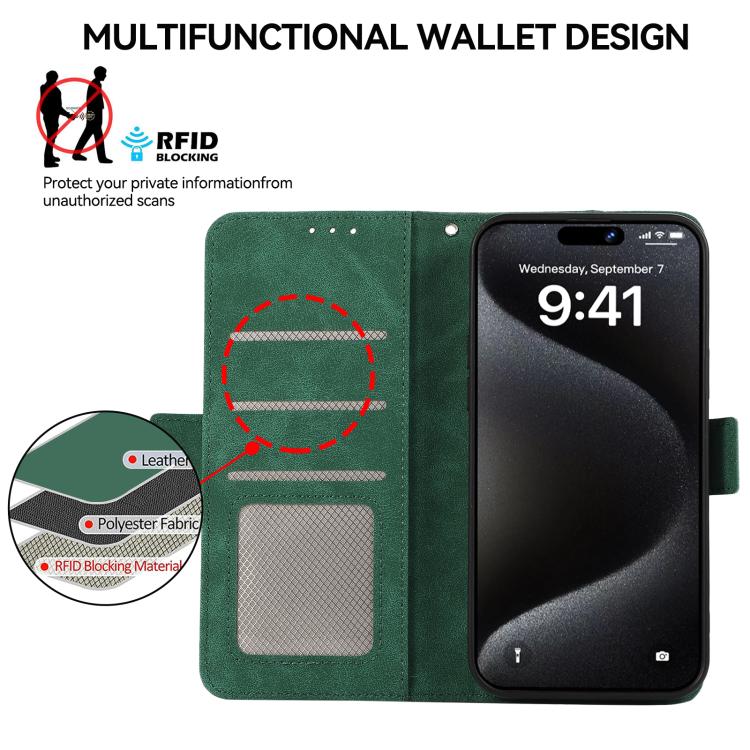 Funda de Cuero Abeel con Imán Rfid y Esmerilado para OnePlus 13R Global (Verde)