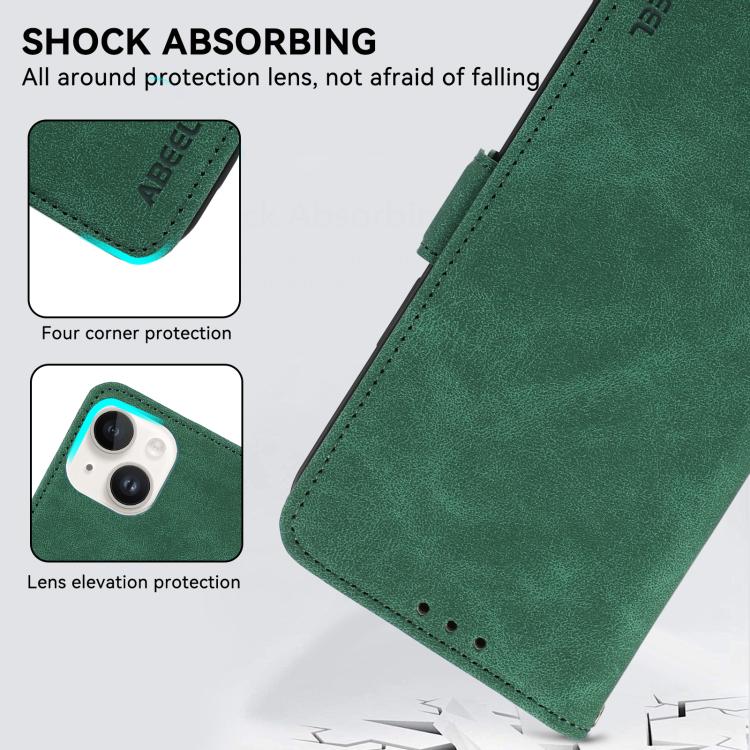 Funda de Cuero Abeel con Imán Rfid y Esmerilado para OnePlus 13R Global (Verde)