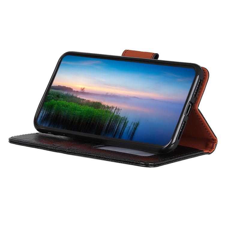 Funda de cuero con tapa horizontal y textura Nappa para Samsung Galaxy A17 5G (negra)