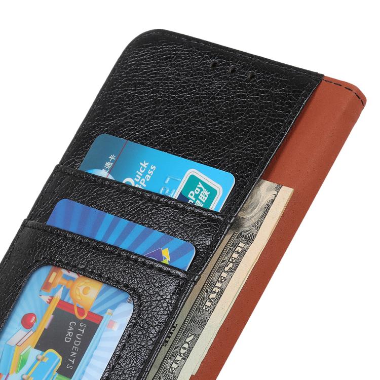 Funda de cuero con tapa horizontal y textura Nappa para Samsung Galaxy A17 5G (negra)